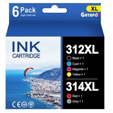 312XL 314XL Ink Cartridges Compatible for Epson XP-15000 XP-8600, 6 Pack picture