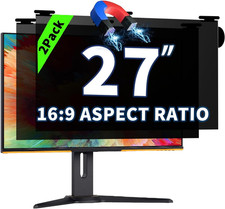 2 Pack Magnetic Hanging Computer Privacy Screen 27 Inch for 16:9 Widescreen Moni picture