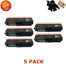 5 Pack TN315 Black Toner Cartridges for Brother High Yield 4000 Pages Each picture