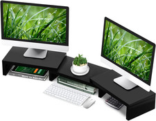 Tavr Monitor Stand Riser Office Desktop Organizer for Two Monitors Adjustable picture