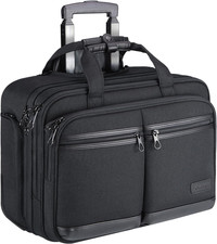Maletin Con Ruedas Para Laptop 17.3 Pulgadas Viaje Negocios Hombre Mujer Negro picture