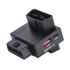 OBD2 1to2 Splitter Adapter Power Cut Switch 18W USB Fast Charging 16Pin picture