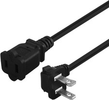 10-Feet (3M) Right Angled Polarized US 2-Prong Male-Female Extension Power Cord picture
