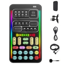 I9 Voice Changer Set, Live Sound Card kit Including Headphones and 2 converte... picture