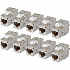 StarTech Shielded Cat6a Keystone Jack 10-Pack RJ45 Ethernet Keystone Jacks STP picture