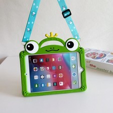 3D Cartoon Crown Frog Silicone Kids Tablet Case Shockproof Cover Pencil Holder picture