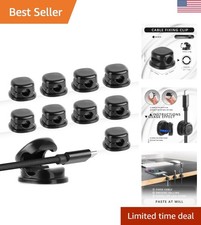 9-Pack Spring Cable Holder Clips - Black, Effortless Cable Organization picture