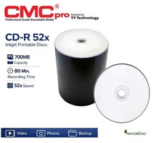 100 Taiyo Yuden CMC PRO PRINTABLE Blank CD-R 48x 52X 80min CD discs Value Line picture