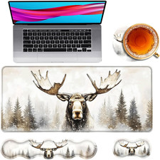 Large Mouse Pad and Keyboard Wrist Rest, Desk Pad for Keyboard and Mouse, 4-In-1 picture