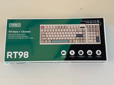 EPOMAKER RT98 Retro Gaming Keyboard w/Detachable Mini TV  and Creamy Jade Switch picture