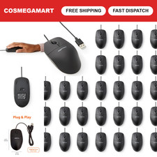 3-Button USB Wired Computer Mouse - Black, 30-Pack, Ergonomic Design, High Preci picture