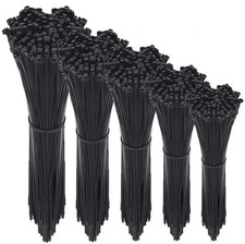 NewMainOne Cable Zip Ties,500 Packs Self-Locking 4+6+8+10+12-Inch Width Black  picture