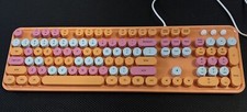 Geezer Retro Keycap Designed Wired Keyboard SK-623 Orange Colorful Click picture