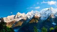 Landscape nature alps mountains sunset clouds snowy peak Custom Gaming Mat Desk picture