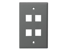Monoprice Mid-Size Keystone Plate 4 Port, Gray, UL picture