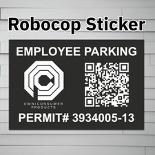 Omni Consumer Products Employee Parking Permit OCP (Vinyl Decal Sticker, Car picture