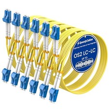 SPEEDYCABLES LC to LC Single Mode Fiber Patch Cable 2M 6-PACK OS2 Yellow 9/125 picture