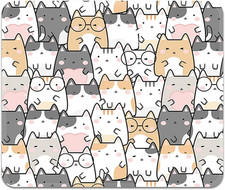 Mouse Pad with Stitched Edges - Cute Cat Mousepad for Women, 9.25 x 7.75 inch Wa picture