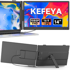 KEFEYA 14'' Laptop Screen Extender 1080P IPS Portable Dual Monitor Plug & Play picture