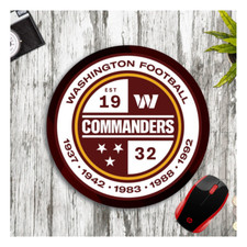  WASHINGTON COMMANDERS FOOTBALL CUSTOM BLACK ROUND MOUSE PAD DESK MAT d2  picture