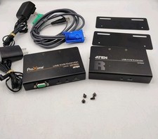 ATEN CE700A USB VGA KVM Extender Master Kit - Linked & Tested w/ Power Brackets picture