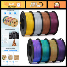 High-Quality 1.75mm Silk PLA 3D Printer Filament - 8 Pack, 250g Bundle, Vibrant picture