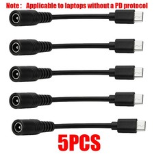 5pcs for HP DELL 100W 7.4mm Power Adapter Converter Cable To USB-C Port US picture