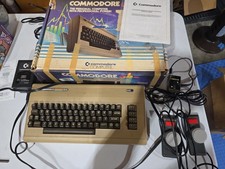 Commodore 64 C64 Computer with Original Box. Power Supply. Controllers  Turns on picture