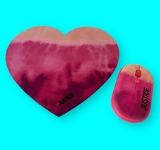 Valentine Heart Shaped Mousepad & Mouse By Justice Tech Red Pink Barbiecore picture