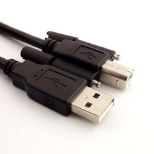 1x 10FT USB 2.0 A Male to B Male Data Cable with Screw Printer Panel Mount Cable picture