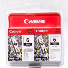 Genuine Canon BCI-6BK Black Ink Cartridge 2-Pack (Multi-Pack), New Sealed picture