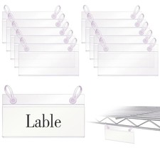 Basket Label Holders, 20PCS Plastic Basket Label Clips with Easy Button Lock ... picture