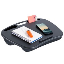 LapGear MyDesk Lap Desk with Device Ledge and Phone Holder - Black - Fits up picture