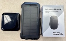 Best Buy essentials Wireless Optical Mouse/2 Power Bank lot Mouse is new in box picture