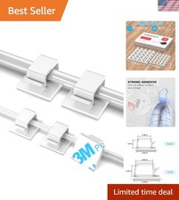 Durable 100 PCS White Cable Clips with Strong Adhesive for Home & Office Wiring picture