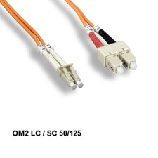 10x Kentek 1 m OM2 LC to SC Multi-Mode Fiber Optic Cable 50/125 Duplex Network picture
