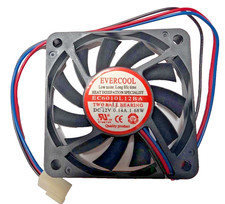 Evercool 60mm x 10mm 12V EC6010L12BA Computer Case Ball Bearing Fan 3-Pin picture