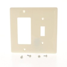 Hubbell NP126AL Almond 2-Gang Toggle Decorator Nylon Standard Wallplate Cover picture