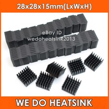 5pcs Black Anodized 28x28x15mm Heatsink Radiator, RoHS Complaint, High Quality picture