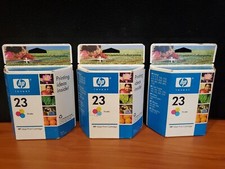 (3) Genuine NEW HP 23 Tri-Color Ink Cartridge Sealed Box OfficeJet 05/2007 picture