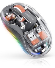FMOUSE Novel Transparent Wireless Mouse, Tri-Mode (Dual Bluetooth+2.4GHz), US... picture