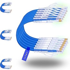 24 Pack Cat 6a Ethernet Patch Cable 5ft Blue RJ45 Male to Male picture