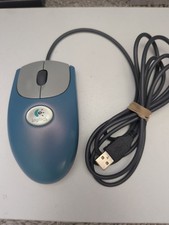 Logitech iFeel Optical USB Wired Mouse Ergonomic Scroll Wheel Blue/Silver picture