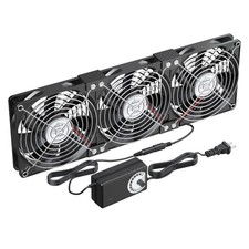 3X120Mm Computer Fans with AC Plug & Speed Controller - 12V DC Cooling Fans for picture