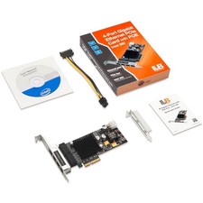 SIIG 4 Port Gigabit Ethernet with POE PCIe Card - Intel 350 (lbge0811s1) picture
