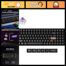 Wireless 96% Mechanical Keyboard with Number Pad, Hall Effect Switches, QMK, Blu picture
