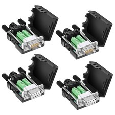 DB9 Solderless Connector (2Male+2Female), DB9 Breakout Connector RS232 D-SUB Ser picture