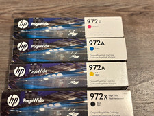HP 972X 972A PageWide Ink Set Black High Yield Cyan Yellow Magenta. Retail $525 picture