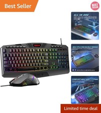 S101-3 PRO Gaming Keyboard and Mouse, RGB Backlit Programmable Keyboard Mouse... picture
