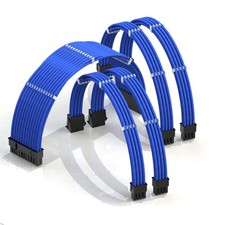 LINKUP  AVA 30cm PSU Cable Extension Sleeved Custom Mod GPU PC Braided w/Comb... picture